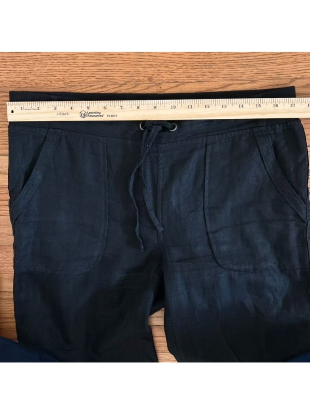Athleta Womens Sz 12 Linen Wide Leg Pull-On Pants Drawstring Coastal Summer - Picture 11 of 16